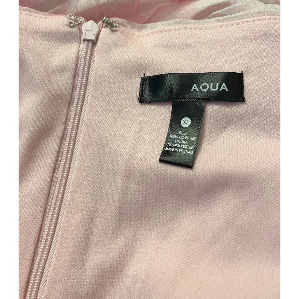 Aqua Ladies XL Light Pink Floral Ruched Asymmetric Mini Skirt Bloomingdales NWT